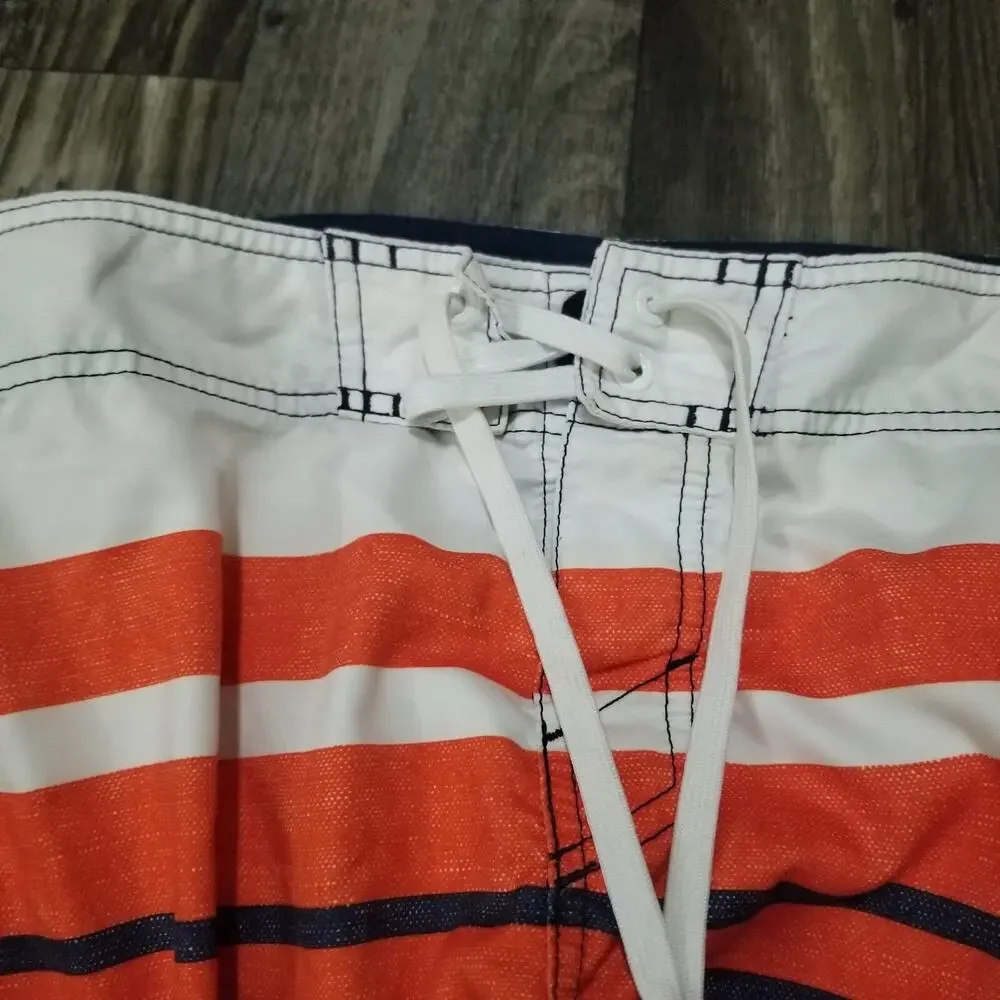 O'Neill Swim Shorts Mens 34 Fishing Board Shorts Logo Blue/Orange‎